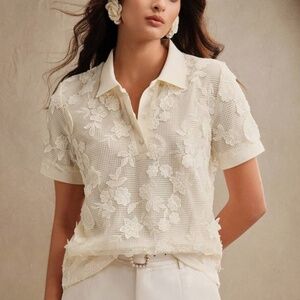 NEW ANEWSTA FLORAL 3D POLO SHIRT SIZE S